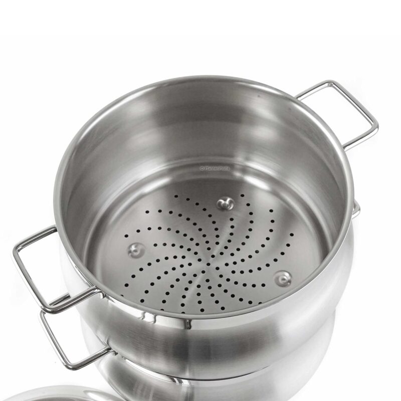Ornamia 22cm Stainless Steel Steamer Pot with Lid & Steaming Insert - TUMMY Collection - Image 2