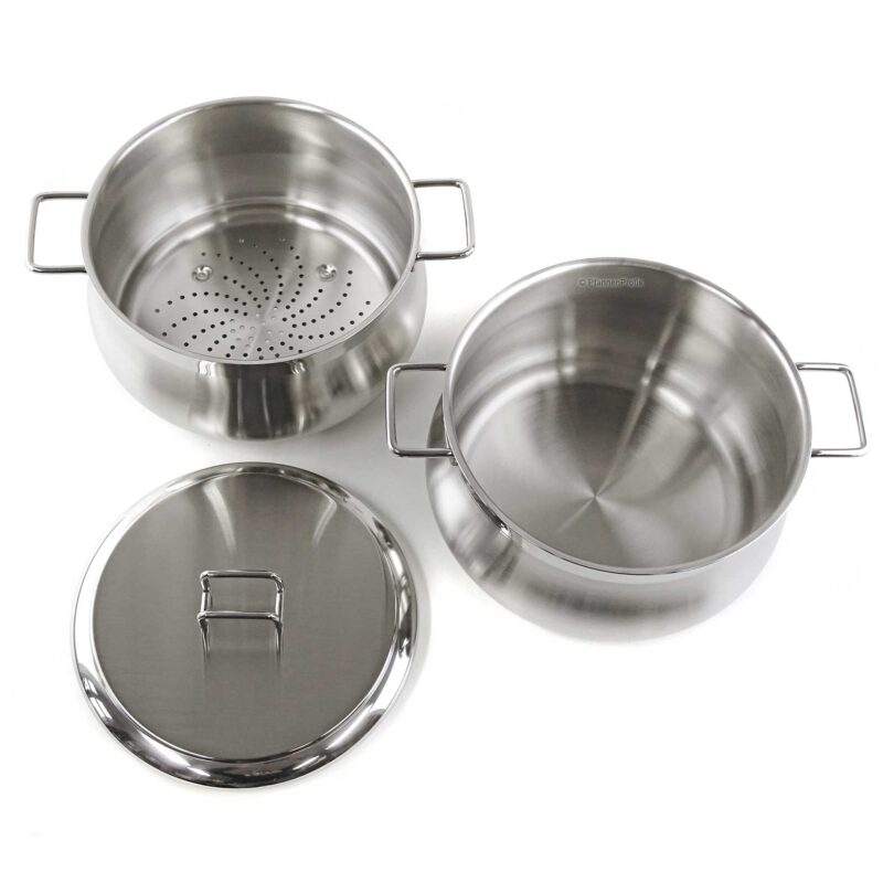 Ornamia 22cm Stainless Steel Steamer Pot with Lid & Steaming Insert - TUMMY Collection - Image 3