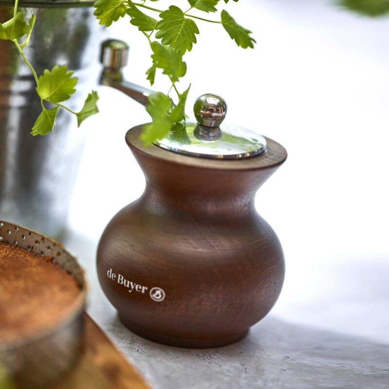 Ornamia Boogie Small Dark Wood Pepper Mill with Crank - Image 3