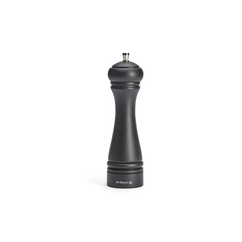 Ornamia 21cm Java Matte Black Wood Pepper Mill
