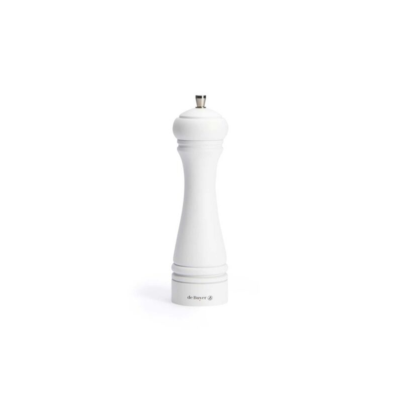 Ornamia 21cm Java White Matte Wood Salt Mill