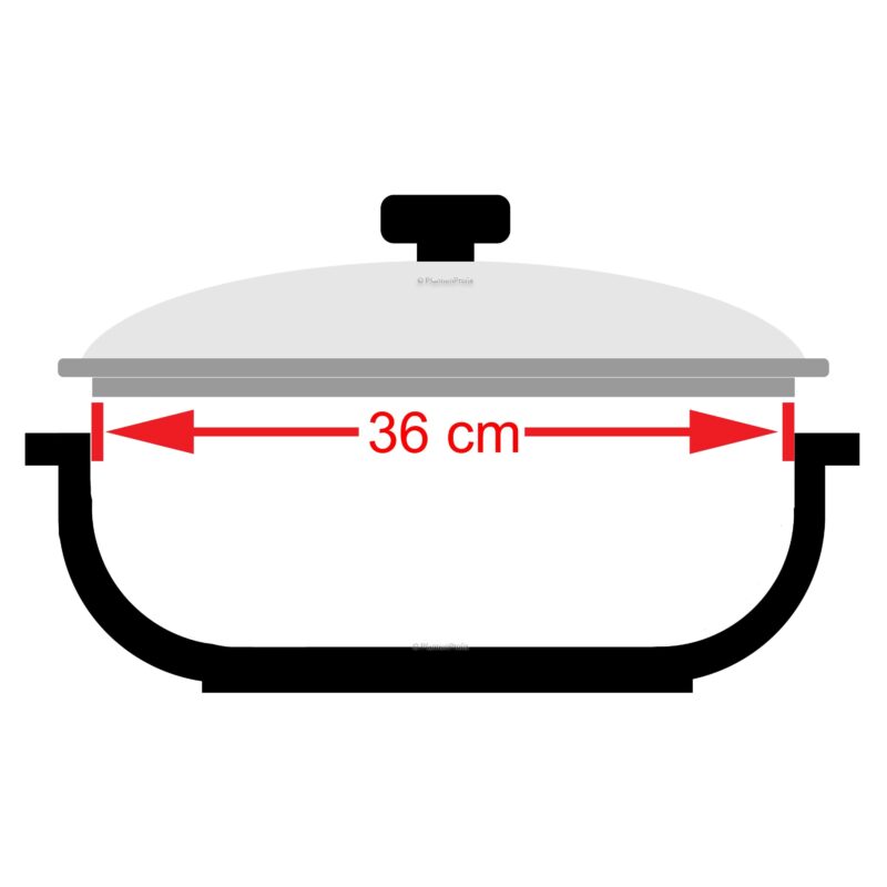 Ornamia 36cm Glass Lid with Silicone Ring - Oven Safe, Heat Resistant to 220°C - Image 2